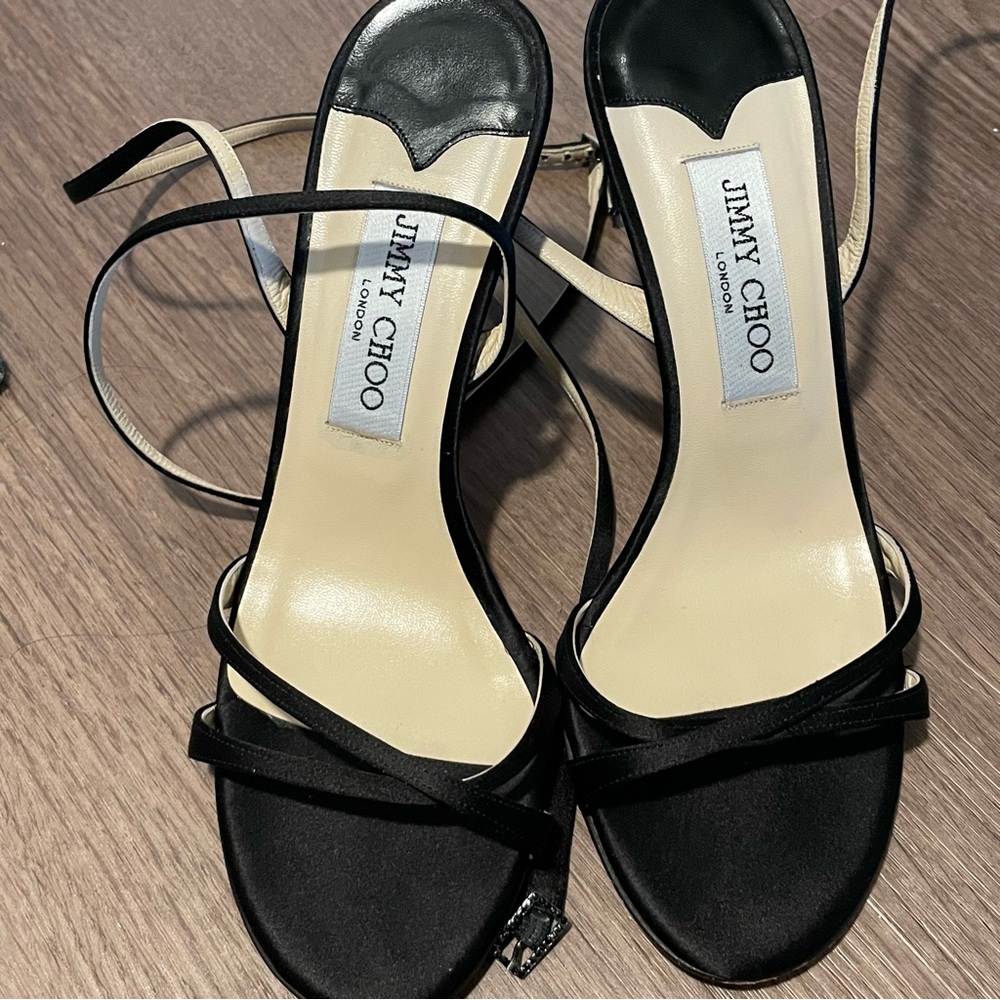 Jimmy Choo Strappy Black Sandal Heels Sz 7